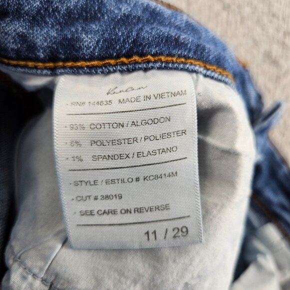 KanCan Shorts Womens 29 Blue Distressed Frayed Hem High Rise Button Fly Denim - Picture 6 of 15